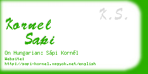 kornel sapi business card