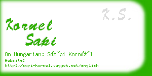 kornel sapi business card